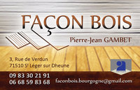 Carte de visite recto "Fa&ccedil;on Bois"
