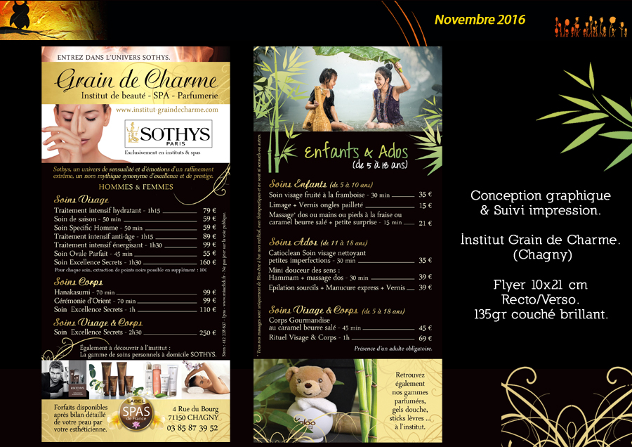 Flyer Sothys Enfants Ados Grain de Charme Chagny