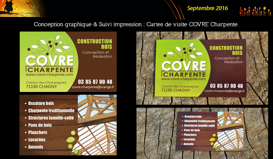 Cartes de visite COVRE Charpente