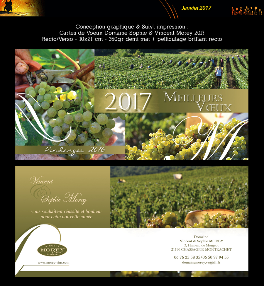 Cartes de Voeux 2017 Domaine Sophie & Vincent Morey