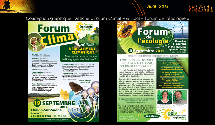 Affiche "Forum Climat & Tract "Forum de l'écologie"